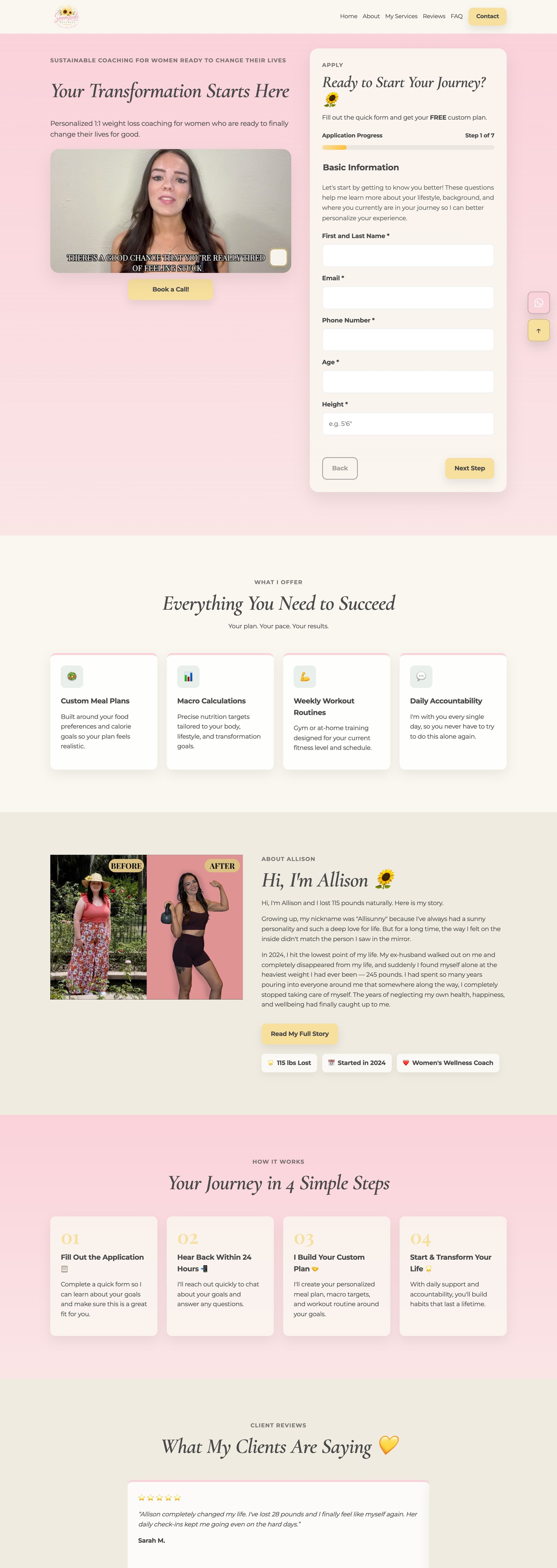 Allison permanent weight loss coach website preview