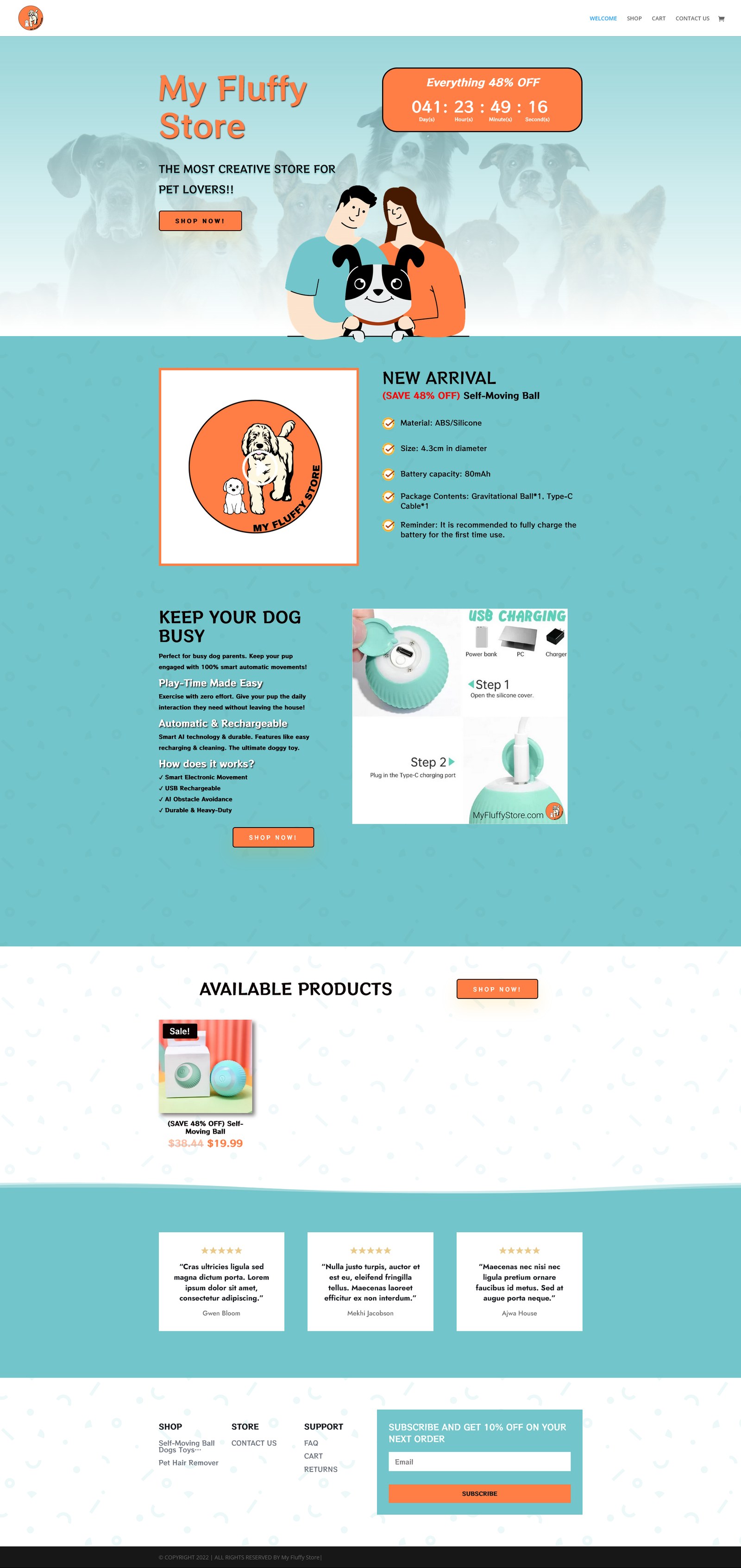 My Fluffy Store pet care e-commerce preview