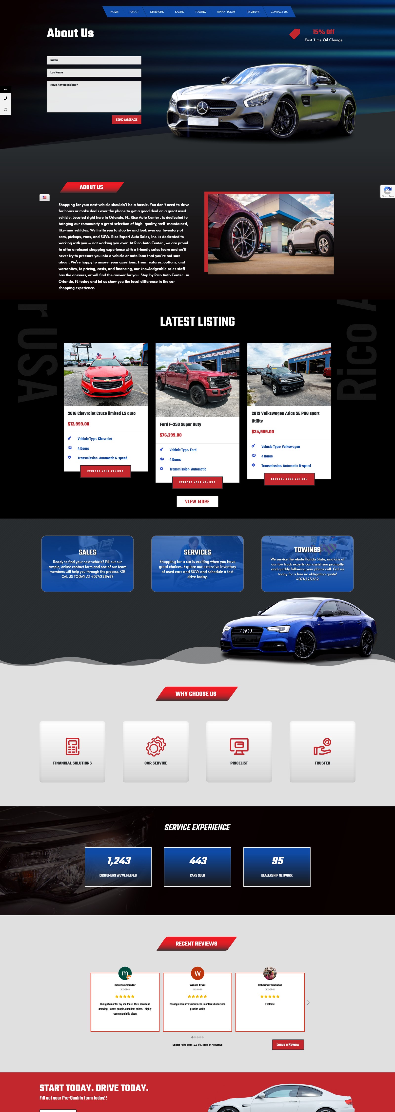 Rico Auto Center dealership website preview